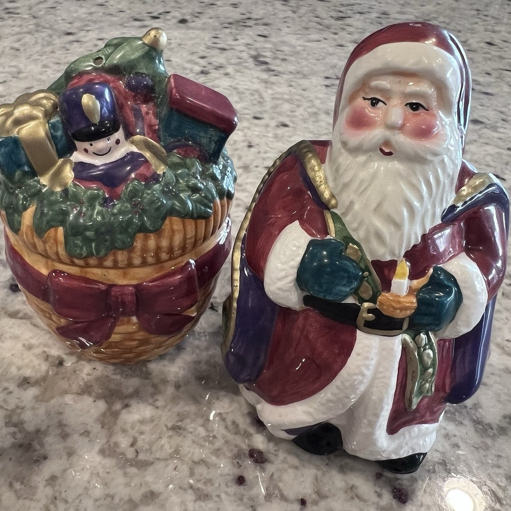 Vintage JC Penney's Home Majestic Santa Ceramic Salt & Pepper Shakers